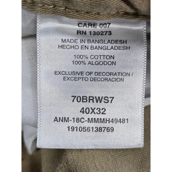 Wrangler Cargo‎ Pants Khaki Tan Mens Size 40x32 Cotton Twill Relaxed Fit - Picture 4 of 9